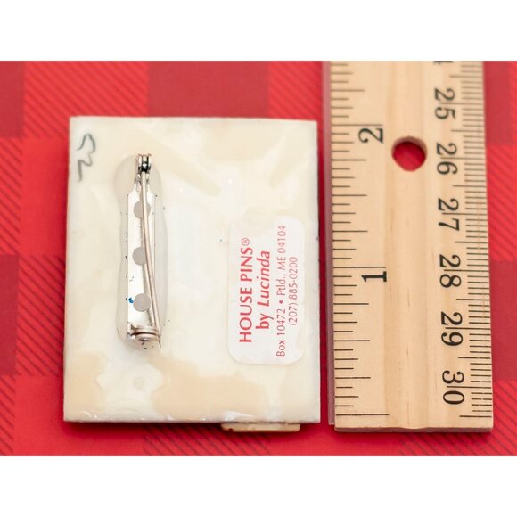 Vintage Mid Century House Painting Picture Brooch by Lucinda - O20 - Picture 2 of 2